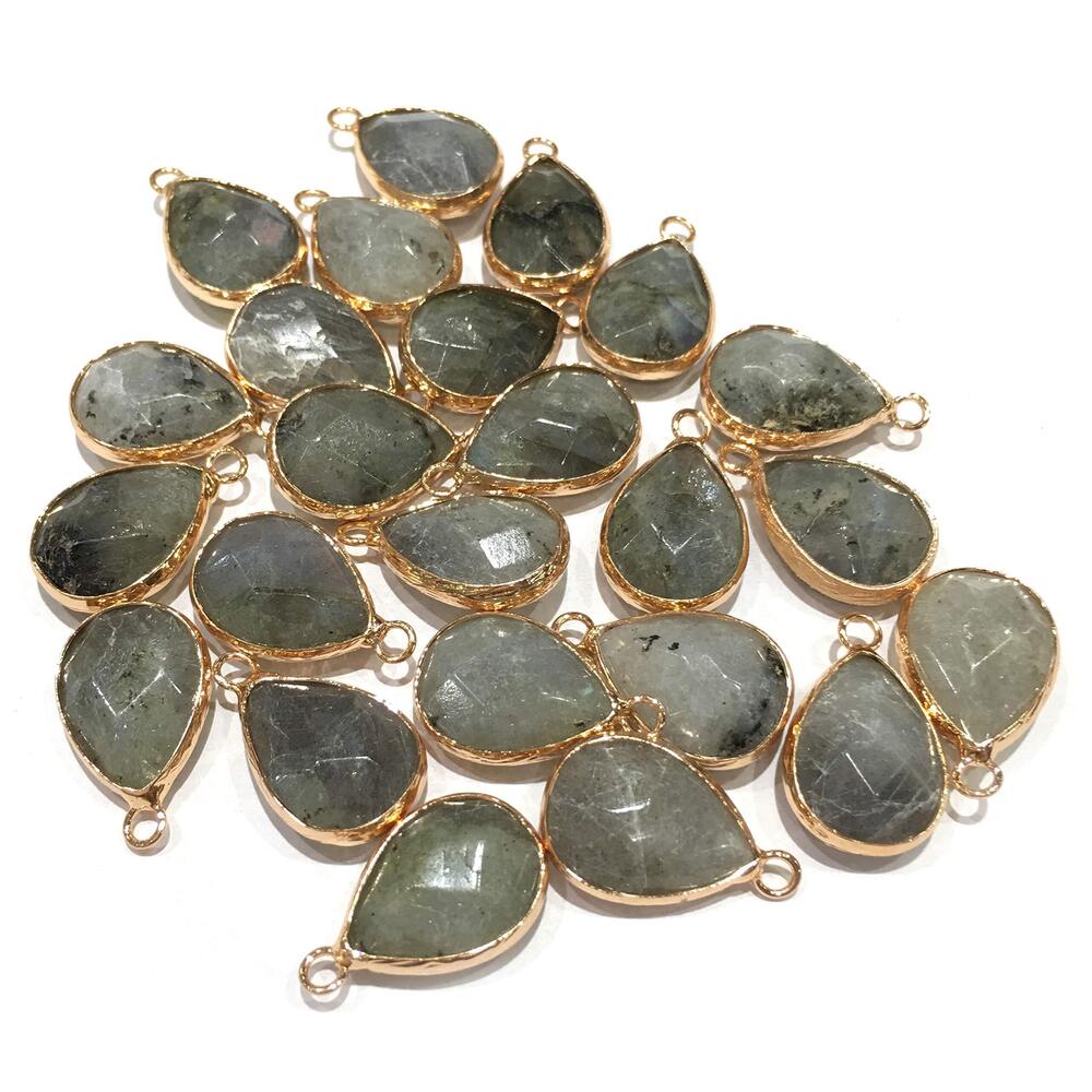 5119 natural stone pendants waterdrop shape faceted flash labradorite